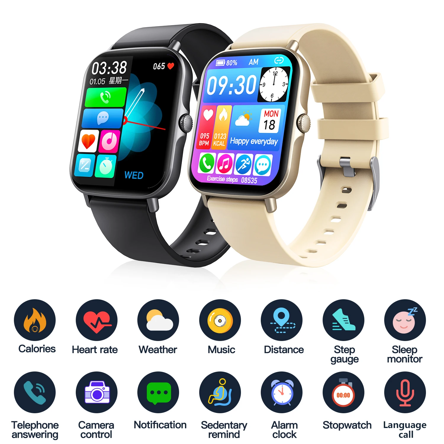 New Men Women smartwatch F97S thermometer Bluetooth hands-free calling smart watches 1.69 full touch split screen sports watche
New Men Women smartwatch F97S thermometer Bluetooth hands-free calling smart watches 1.69 full touch split screen sports watche