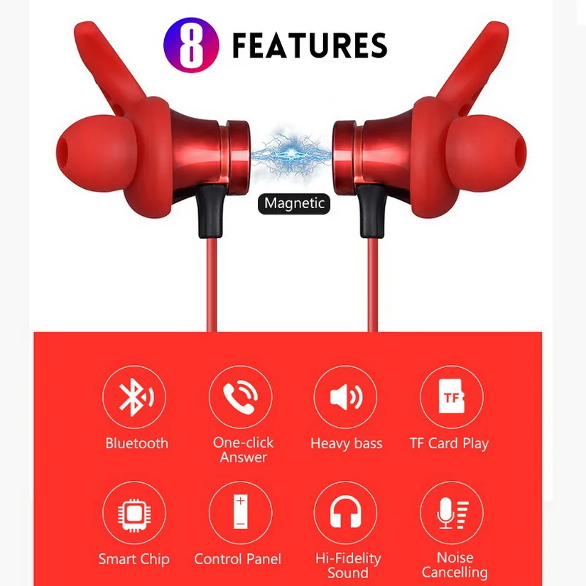 2 pcs bundle package XT22 Wireless bluetooth Earphone Magnetic Adsorption TF Card Sports earphone with Mic
2 pcs bundle package XT22 Wireless bluetooth Earphone Magnetic Adsorption TF Card Sports earphone with Mic