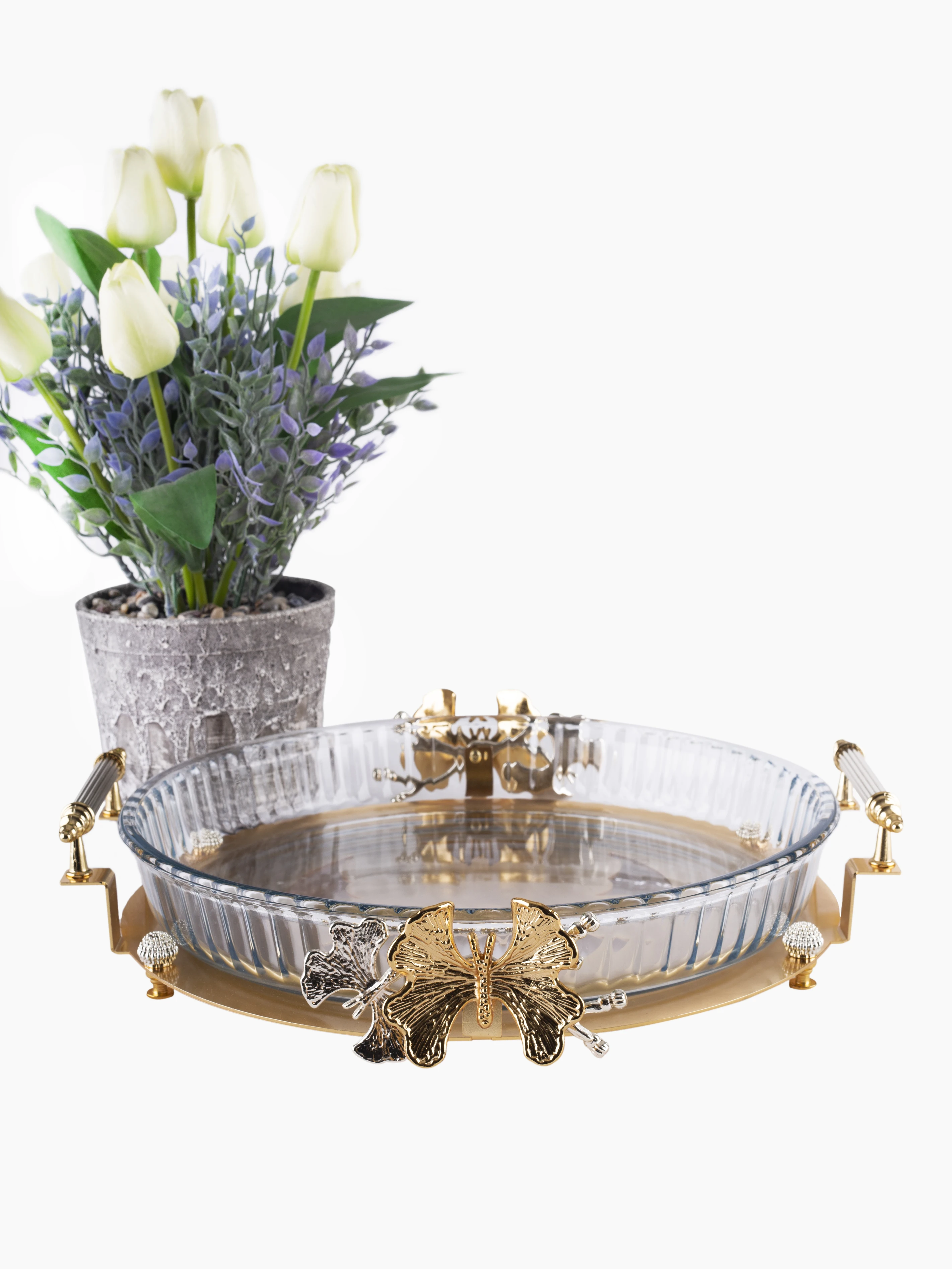 Butterfly Design Food Service Plate Glass Metal Material Oven Microwave Safe Decorative Kitchen Dish Gold Colour Home Accessorie
Butterfly Design Food Service Plate Glass Metal Material Oven Microwave Safe Decorative Kitchen Dish Gold Colour Home Accessorie