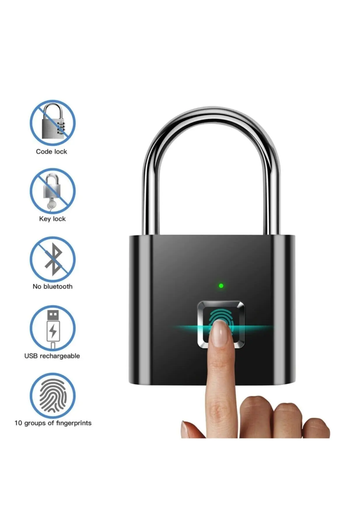 Smart Fingerprint Door Padlock Security lock 2022 fingerprint steel door for bag cabinet with ledlight home security smart systm
Smart Fingerprint Door Padlock Security lock 2022 fingerprint steel door for bag cabinet with ledlight home security smart systm