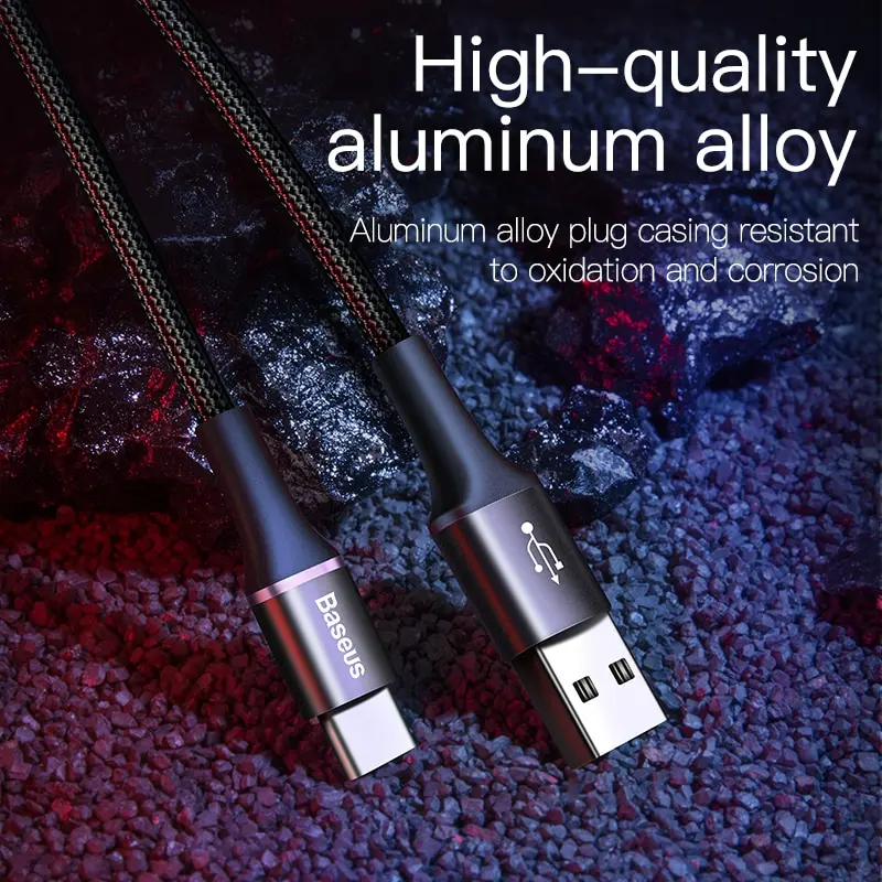 Кабель USB Baseus по типу C для Samsung S20 S10 Plus Xiaomi провод быстрой зарядки USB-C зарядное