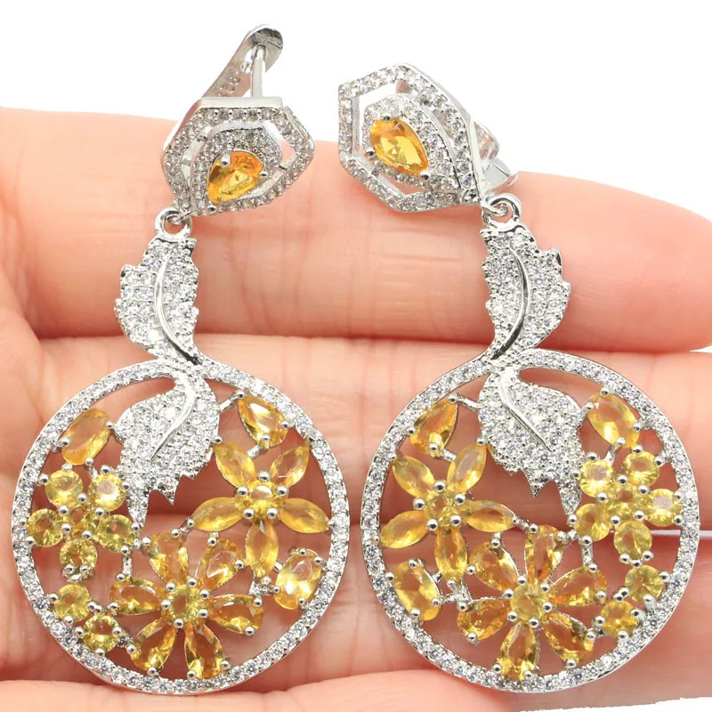 57x27mm Big European Design Jewelry Set Flowers 13g Created Golden Citrine Green Peridot For Women Silver Pendant Earrings
57x27mm Big European Design Jewelry Set Flowers 13g Created Golden Citrine Green Peridot For Women Silver Pendant Earrings