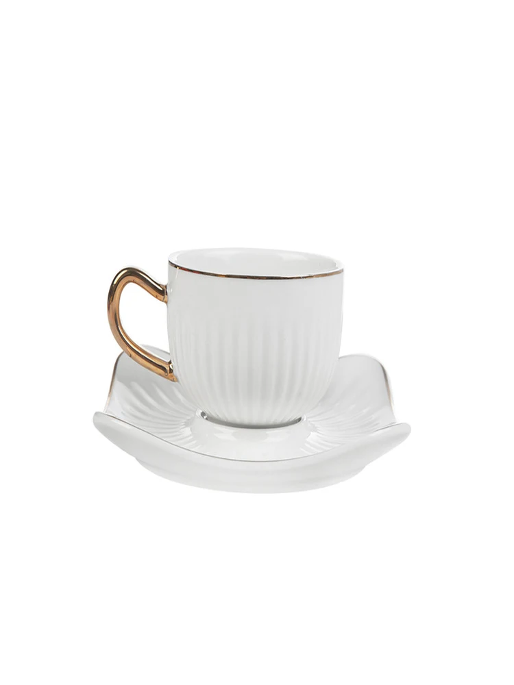 White color porcelain 2 personality Turkish coffee cup pad 2 PCs Cup 2 PCs sun pattern Cup plate gold color handle
White color porcelain 2 personality Turkish coffee cup pad 2 PCs Cup 2 PCs sun pattern Cup plate gold color handle