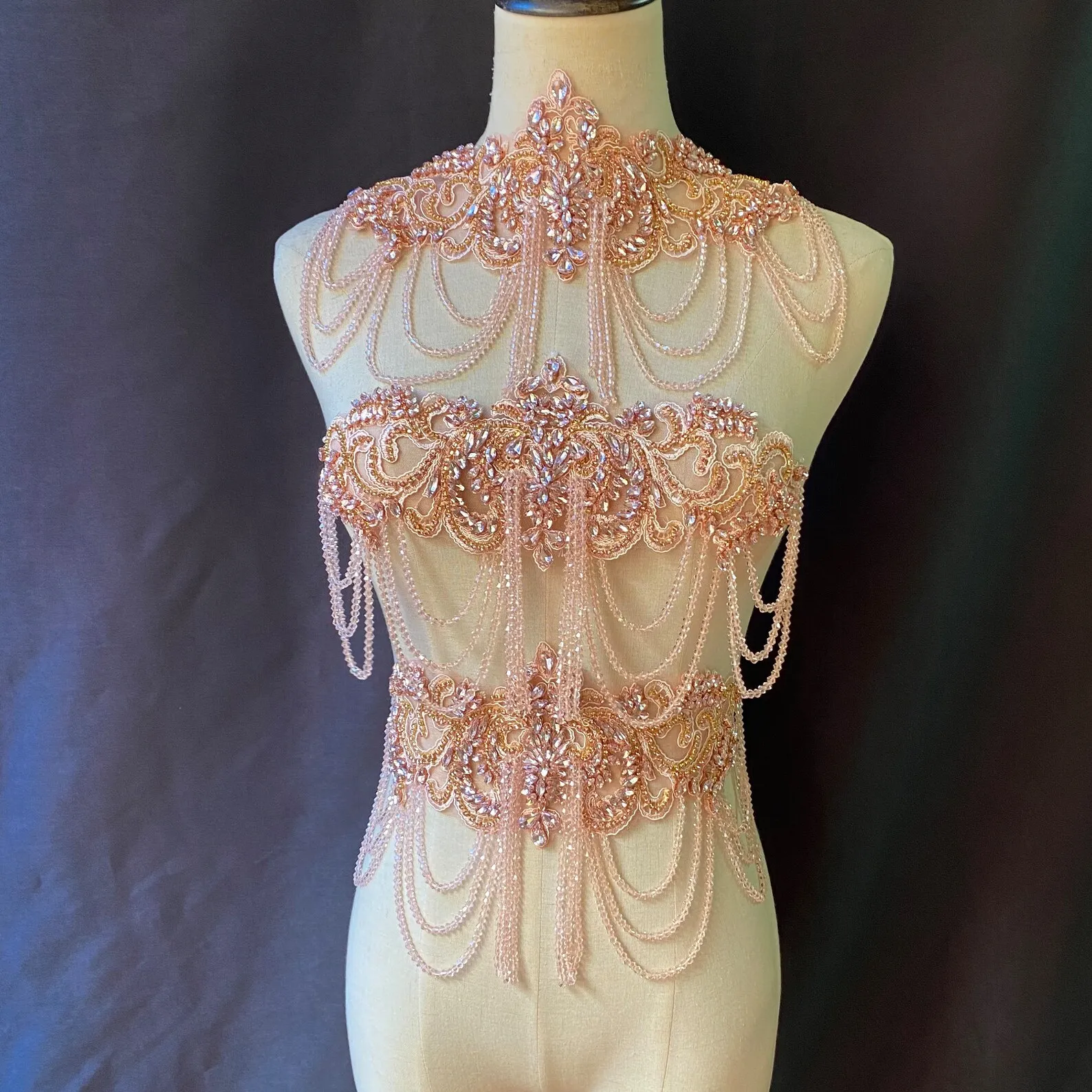 Pink Fringe Rhinestone Applique For Bridal Cape Body Jewelry With Tassels Shoulder Necklace For Couture And Dance Costume
Pink Fringe Rhinestone Applique For Bridal Cape Body Jewelry With Tassels Shoulder Necklace For Couture And Dance Costume