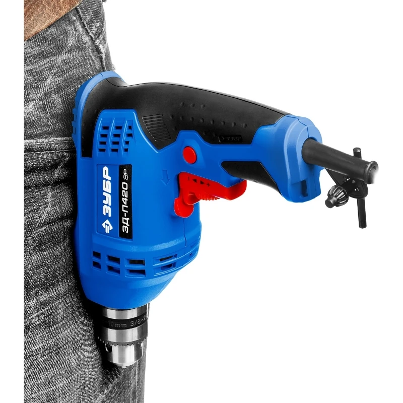 Reversible Drill ZUBR Professional ZD-P420 ER (electronic speed control) key cartridge 10 mm 420 W Multi Purpose Corded | Инструменты