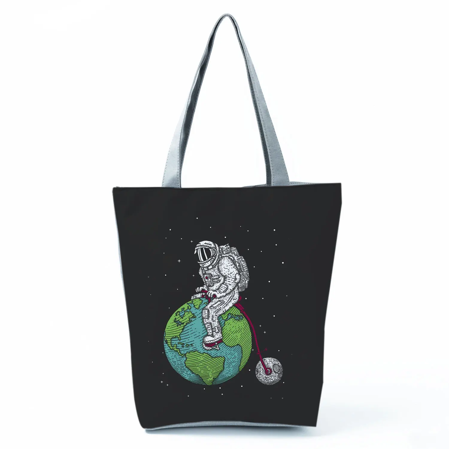 Earth Astronaut Printed Black Shoulder Bag High Capacity Shopping Bag Eco Friendly Handbags Fashion Simple Practical Women's Bag
Earth Astronaut Printed Black Shoulder Bag High Capacity Shopping Bag Eco Friendly Handbags Fashion Simple Practical Women's Bag
