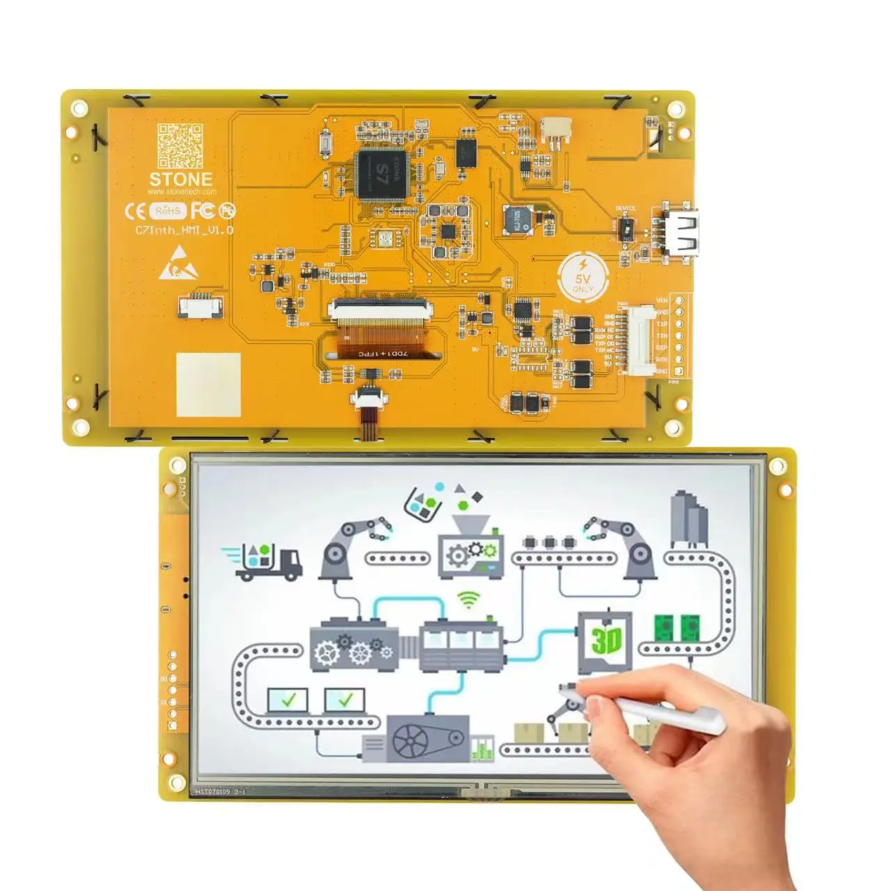 Smart LCD HMI with Touch Screenl and Control Board for Civil Use Support Raspberry
Smart LCD HMI with Touch Screenl and Control Board for Civil Use Support Raspberry