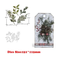2022 New Arrival Holiday Greens Leaf Branch Metal Cutting Dies for DIY Scrapbooking Card Making Christmas Plant Stems Stencils