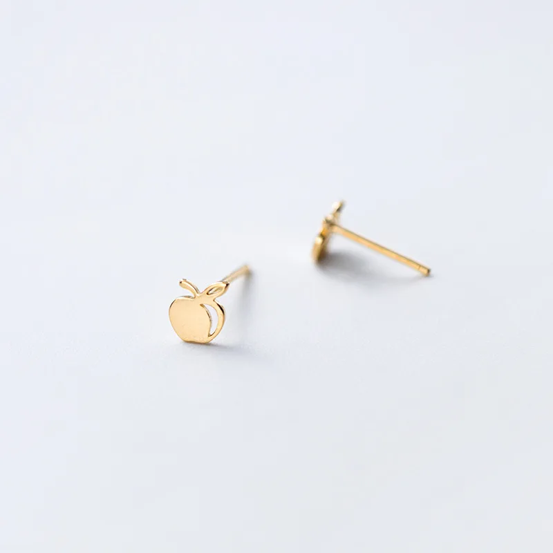 Jazaz 100% 925 Sterling Silver Fashion Cute Tiny Symmetry Gold Apple Stud Earrings For School Girls Kids Lady Gift 
Jazaz 100% 925 Sterling Silver Fashion Cute Tiny Symmetry Gold Apple Stud Earrings For School Girls Kids Lady Gift