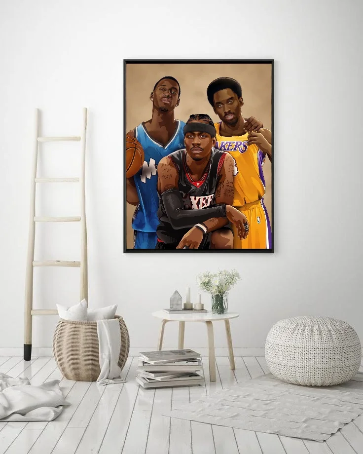 Звезды NBA Аллен Иверсон Коби Брайант Трейси макгрейд высококачественный постер