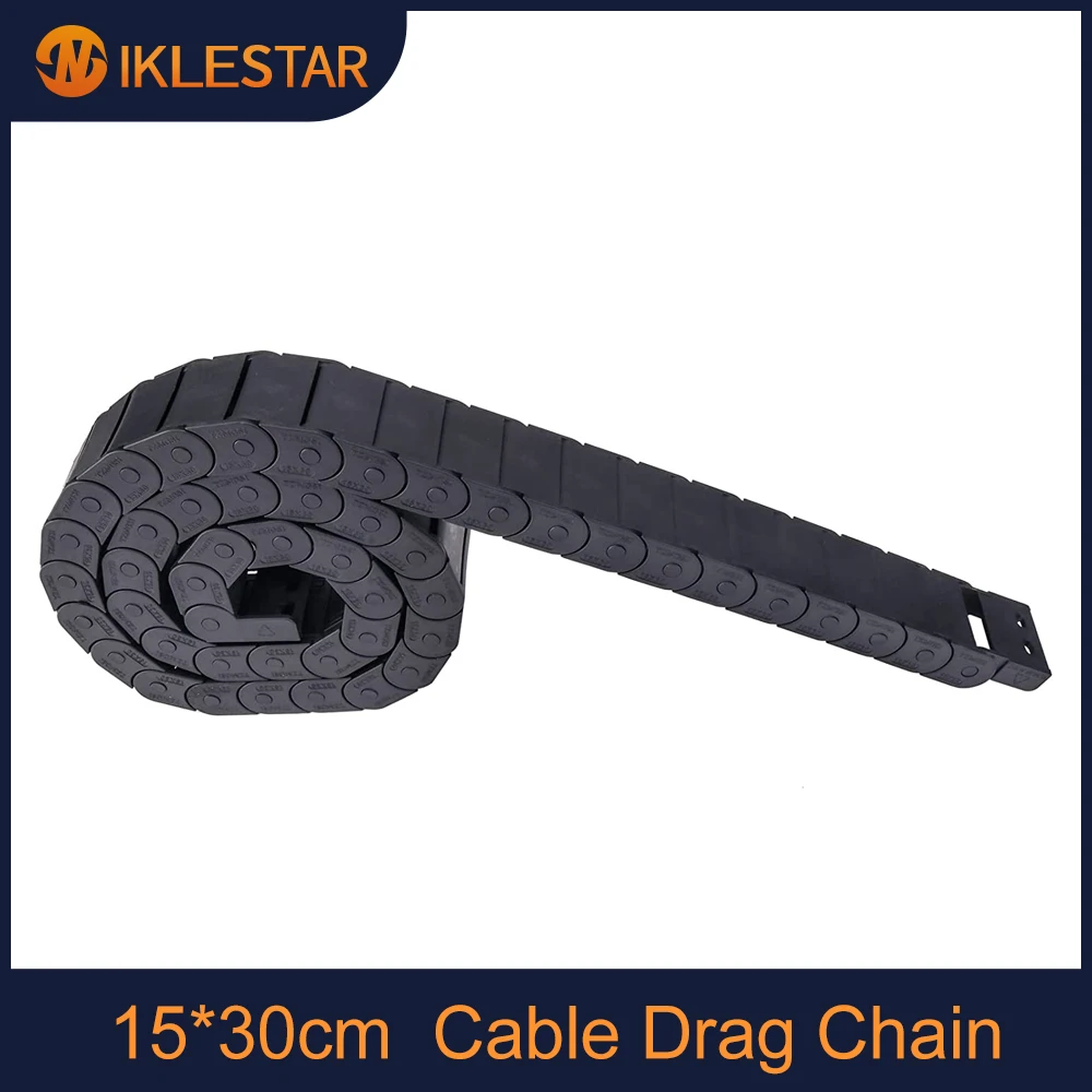 1M Cable Drag Chain 15*30cm R38 half closed lid Open Type Wire Carrier with End Connectors for CNC Router Machine Tools - купить по