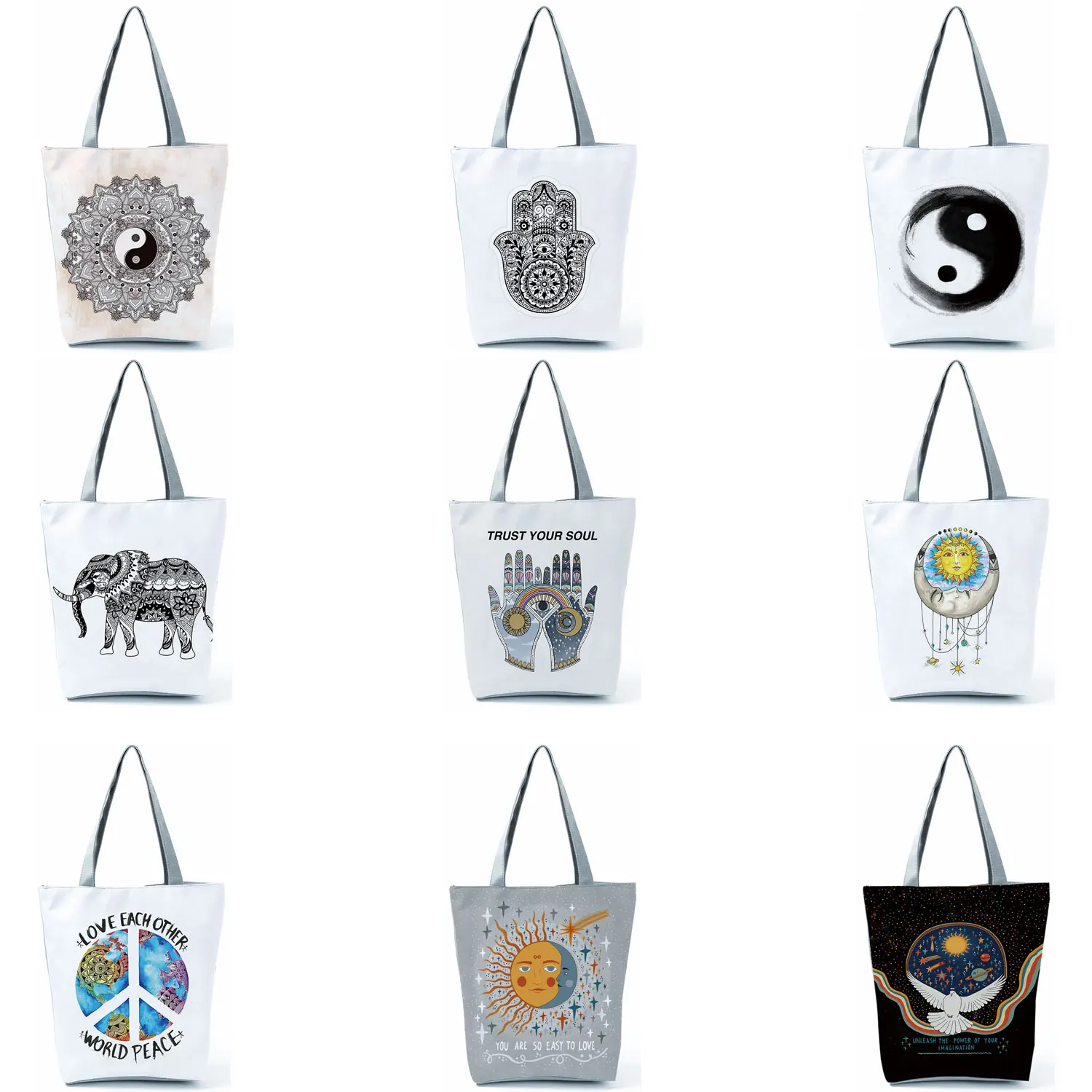 Classic Totem Peace Tai Chi Print Tote Bag Women Handbag Fashion Shoulder Bag for Travel Beach Ladies Eco Reusable Shopping Bags
Classic Totem Peace Tai Chi Print Tote Bag Women Handbag Fashion Shoulder Bag for Travel Beach Ladies Eco Reusable Shopping Bags