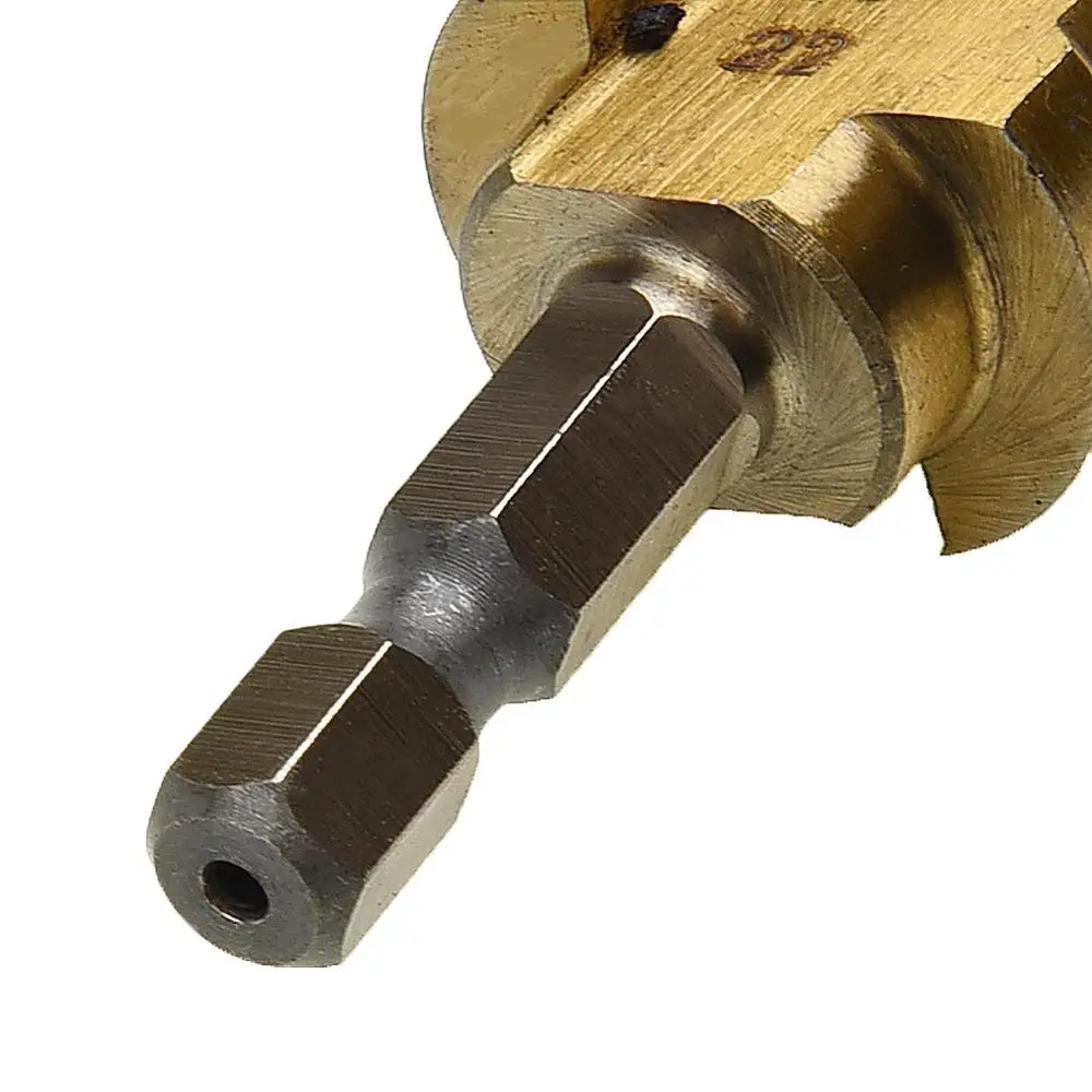 4-22mm HSS Hex Titanium Hole Cutter Cone Step Drill Bit Step Drill Deburring Chamfering Hole Enlargement Drill Bit
4-22mm HSS Hex Titanium Hole Cutter Cone Step Drill Bit Step Drill Deburring Chamfering Hole Enlargement Drill Bit