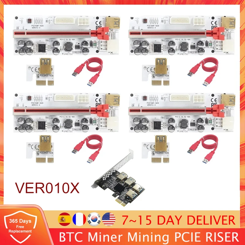 Новейший PCIE VER 010 Райзер USB3.0 PCI-E Экспресс 010X Райзер 1X до 16X расширитель 1 на 4 карты для майнинга графической видеокарты
Новейший PCIE VER 010 Райзер USB3.0 PCI-E Экспресс 010X Райзер 1X до 16X расширитель 1 на 4 карты для майнинга графической видеокарты