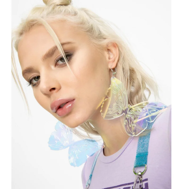 New Iridescence Large Butterfly Hyperbole Drop Earrings for Women High Quality Acrylic Trendy Jewelry Fashion Cute Accessories
New Iridescence Large Butterfly Hyperbole Drop Earrings for Women High Quality Acrylic Trendy Jewelry Fashion Cute Accessories