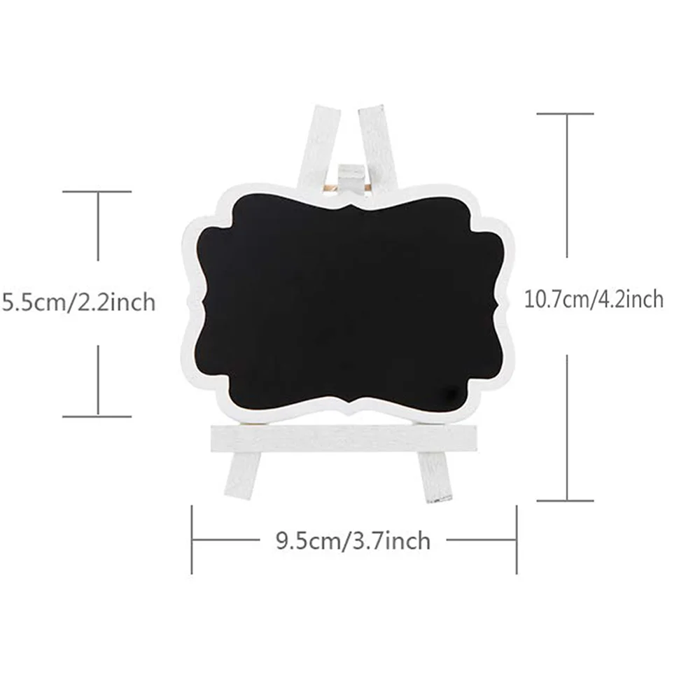 10Pcs Mini Wooden Chalkboard Blackboard Sign White Frame Easel Marker Price Tags for Wedding Birthday Party Decoration Supplies | Дом и сад