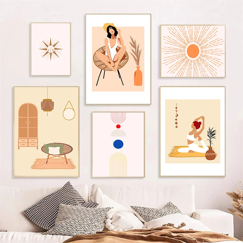 Abstract Lines Yoga Girl Sun Star Bohemia Wall Art Canvas Painting Nordic Posters And Prints Wall Pictures For Living Room Decor
Abstract Lines Yoga Girl Sun Star Bohemia Wall Art Canvas Painting Nordic Posters And Prints Wall Pictures For Living Room Decor