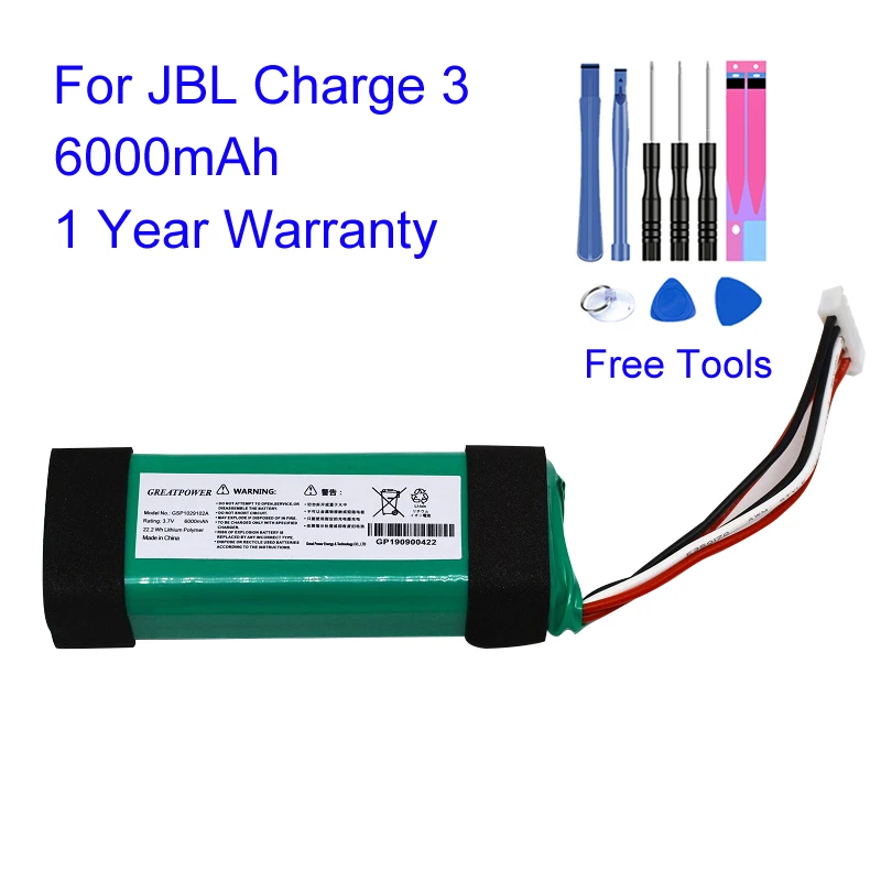 Аккумулятор GSP1029102A для JBL Charge 3 оригинальная сменная Bluetooth Батарея 7 в 6000