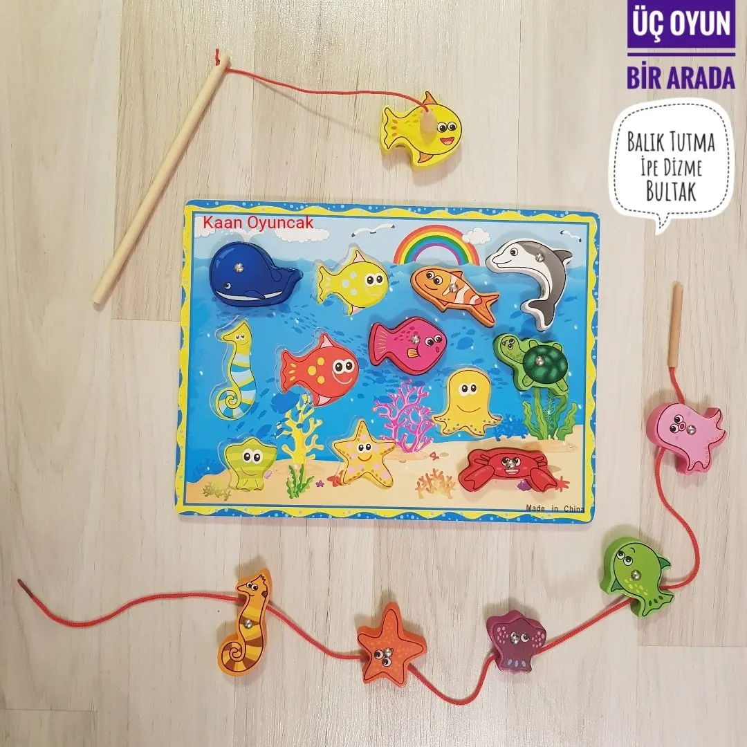 Montessori Wooden Fish Catching Game Wood Puzzle Colorful Jigsaw Magnet Fishing And Stringing educational Creative Game
Montessori Wooden Fish Catching Game Wood Puzzle Colorful Jigsaw Magnet Fishing And Stringing educational Creative Game