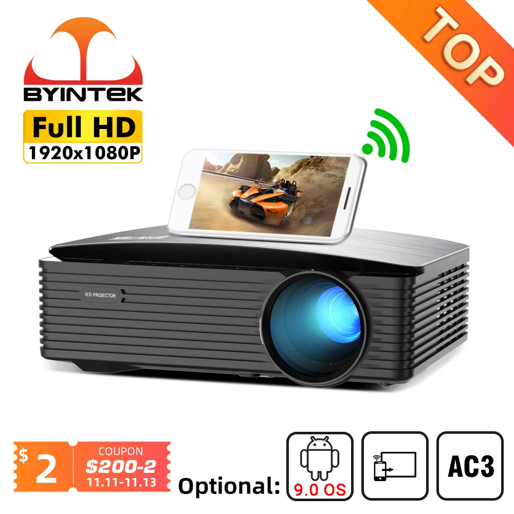 BYINTEK K25 Native 1080P Full HD 4K LCD Smart Android Wifi LED Video Home Theater Projector 3D for Movie Game Smartphone Tablet
BYINTEK K25 Native 1080P Full HD 4K LCD Smart Android Wifi LED Video Home Theater Projector 3D for Movie Game Smartphone Tablet