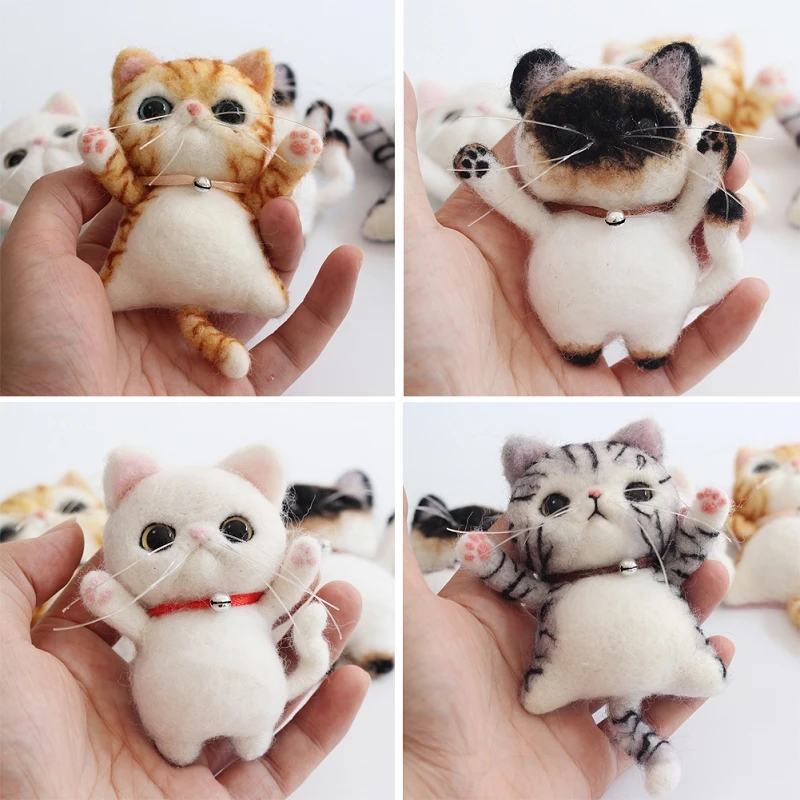 Needle Felting Kits Mini Cute Cat Merino Wool for Beginners, Felting Mat, Felting Needles, Finger Guards, Instruction, DIY Craft
Needle Felting Kits Mini Cute Cat Merino Wool for Beginners, Felting Mat, Felting Needles, Finger Guards, Instruction, DIY Craft