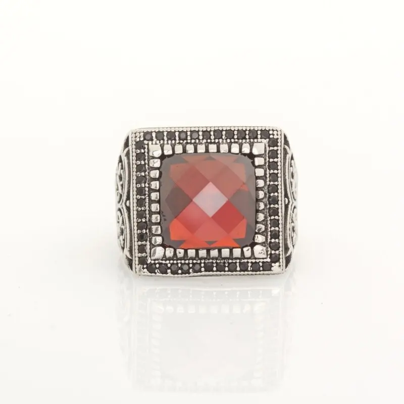 925 Sterling Red Zircon Stone Silver Ring Fashion Turkish Premium Quality Handmade Jawelery
925 Sterling Red Zircon Stone Silver Ring Fashion Turkish Premium Quality Handmade Jawelery