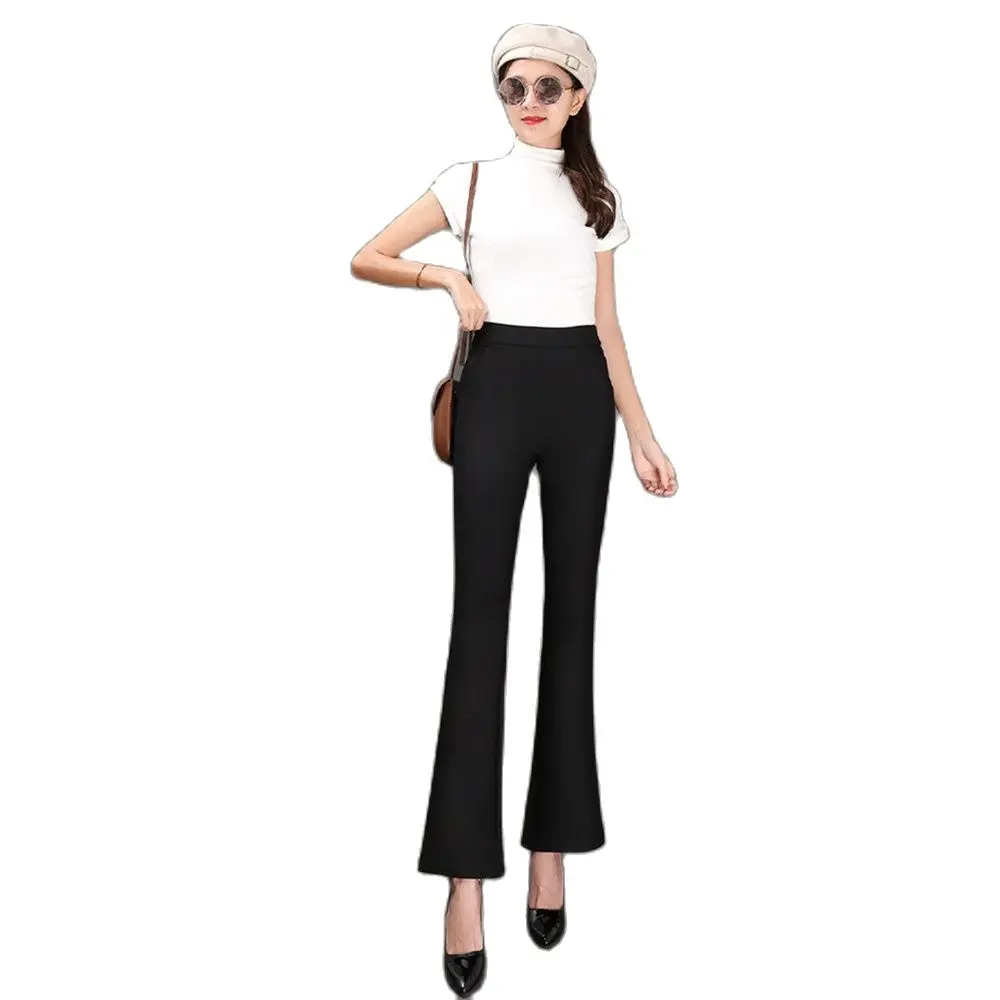 Ladies Trousers Korean Version Fashion Black Lady Temperament Flared Pants High Waist Home Party Casual Show Elegant Figure
Ladies Trousers Korean Version Fashion Black Lady Temperament Flared Pants High Waist Home Party Casual Show Elegant Figure