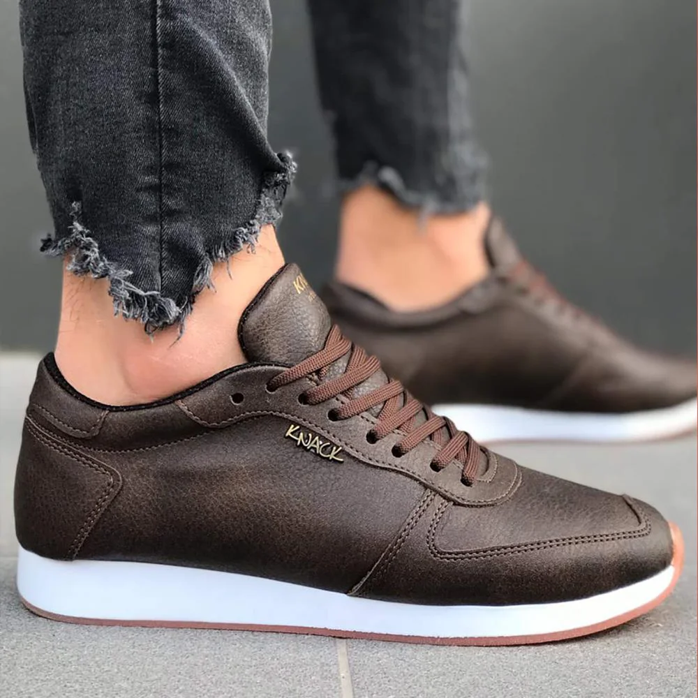 

Туфли Knack повседневные 002 коричневые, удобные летние модные мужские кроссовки со шнуровкой, для бега, для женщин и молодежи, для повседневног...