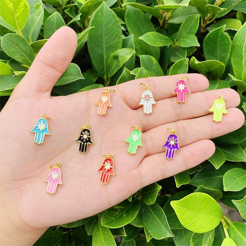5pcs Metal Brass Gold Plated Hand Pendant Charms 10x20mm Imitation Enamel Accessories For Making Necklace Decorations 
5pcs Metal Brass Gold Plated Hand Pendant Charms 10x20mm Imitation Enamel Accessories For Making Necklace Decorations