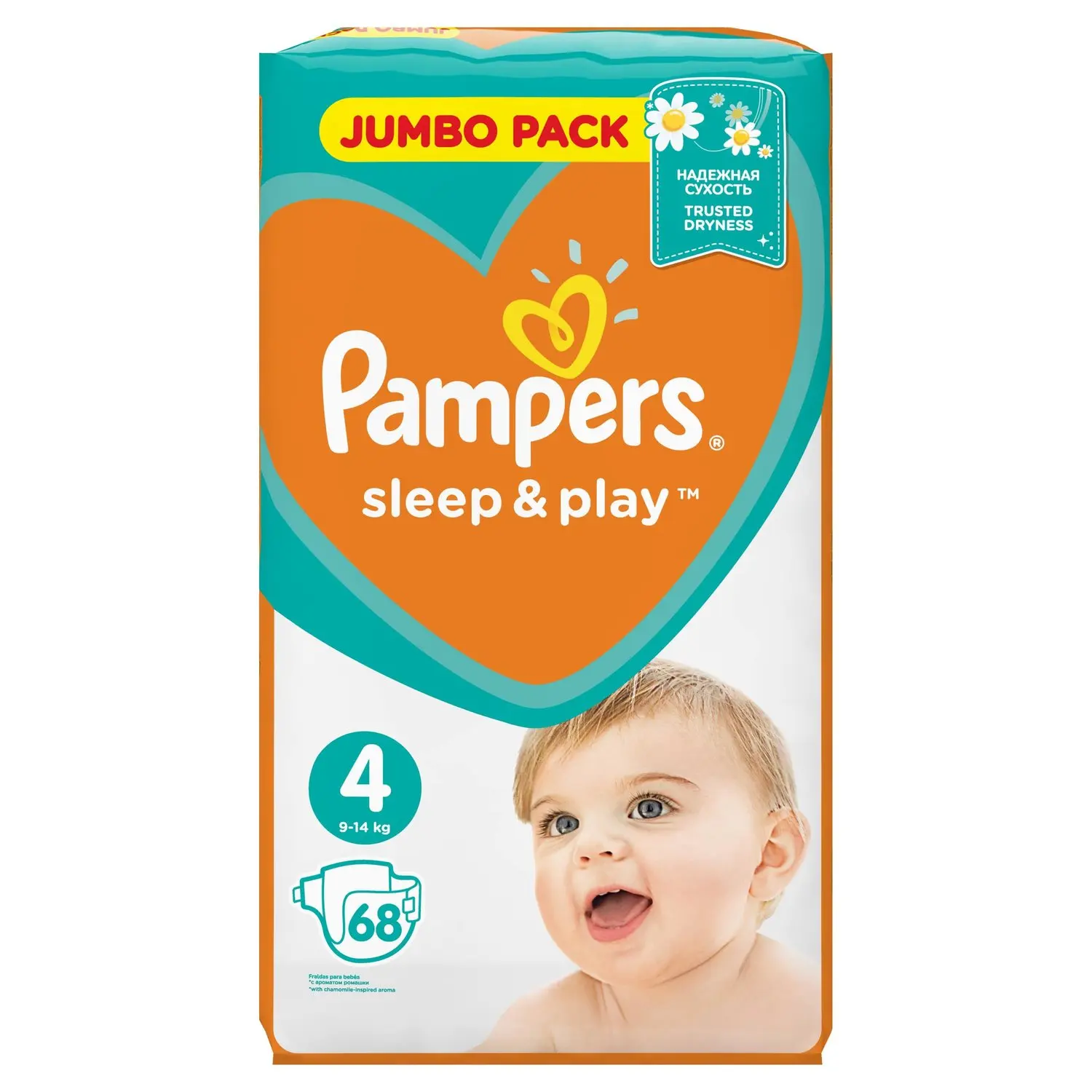 Подгузники Sleep & Play (Слип энд Плей) 9-14 кг 4 размер 68 шт ТМ Pampers (Памперс) | Мать и