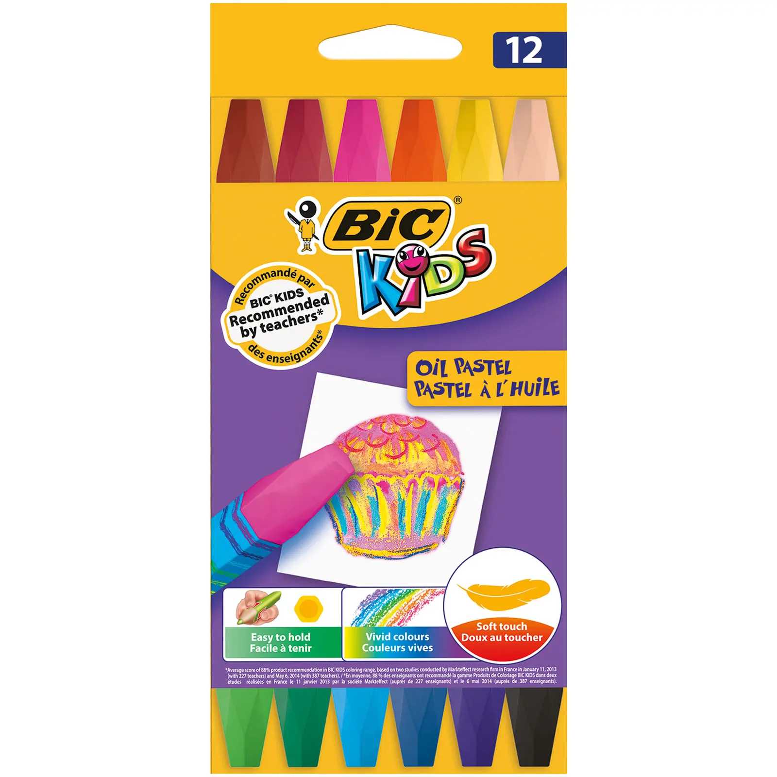 12 li Пастельная краска bic|Масляная пастель| |
