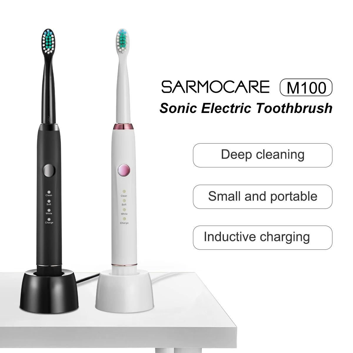 Электрическая звуковая зубная щетка Sarmocare M100, перезаряжаемая зубная щетка для взрослых, 4 режима, дорожная Водонепроницаемая зубная щетка с ...
Электрическая звуковая зубная щетка Sarmocare M100, перезаряжаемая зубная щетка для взрослых, 4 режима, дорожная Водонепроницаемая зубная щетка с ...