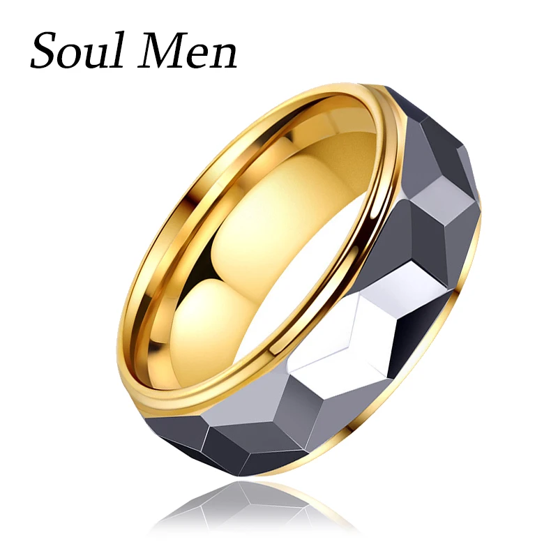 

Обручальные кольца из карбида вольфрама для мужчин, серебро и золото, 8 мм, Размер 7-11