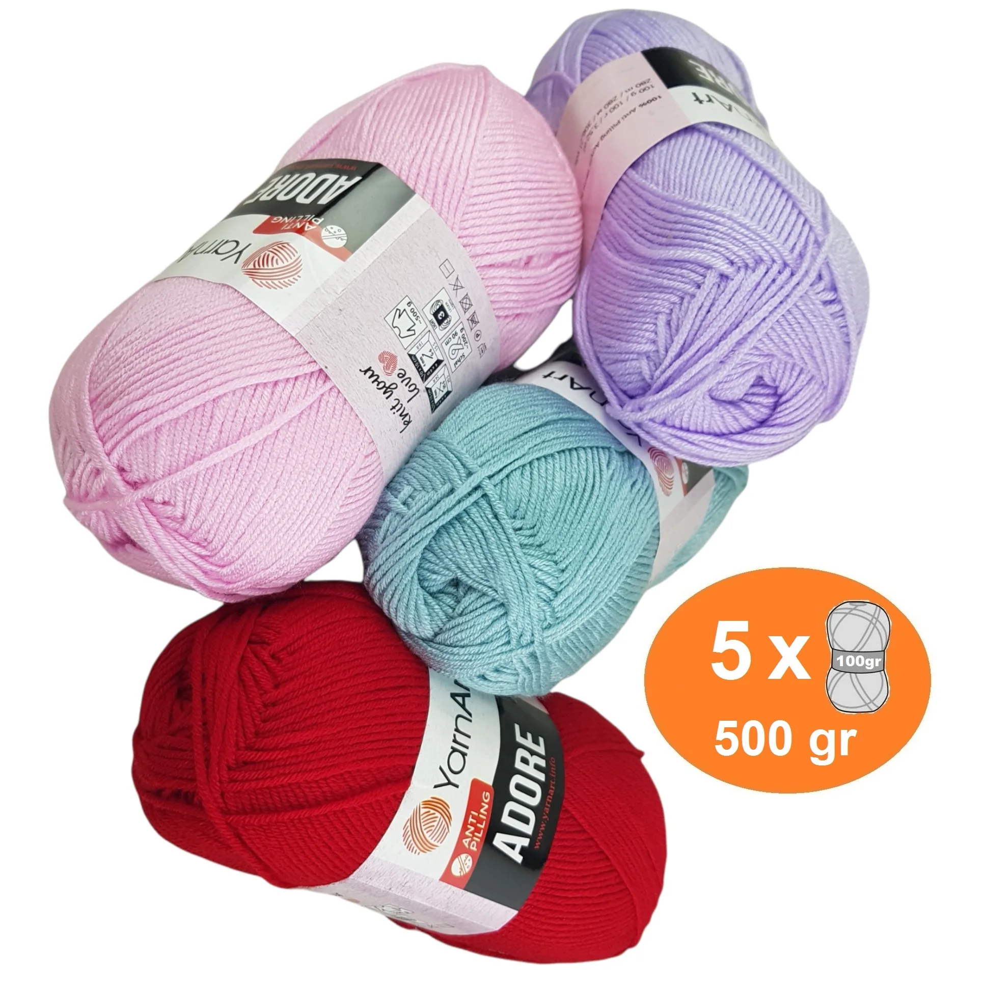 Yarnart Adore Anti Pilling Yarn Baby Clothes 5x100gr-280mt %100 Acrylic Crochet Knitting Blanket Cardigan Garments Accessories
Yarnart Adore Anti Pilling Yarn Baby Clothes 5x100gr-280mt %100 Acrylic Crochet Knitting Blanket Cardigan Garments Accessories
