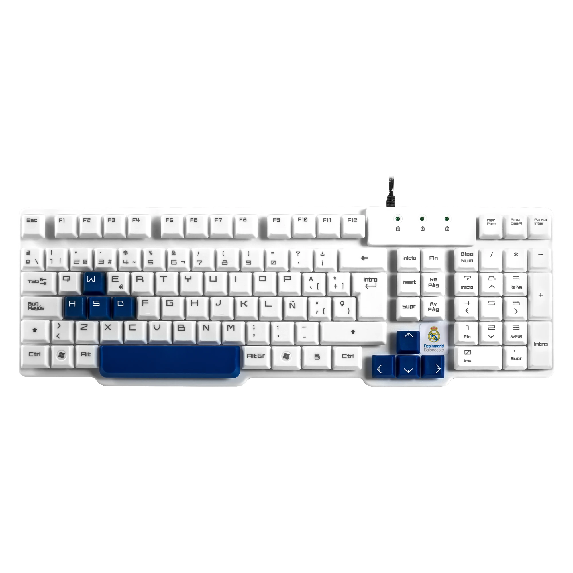 Mars Gaming MKRM membrane keyboard Real Madrid official Antighosting USB white Spanish language | Компьютеры и офис