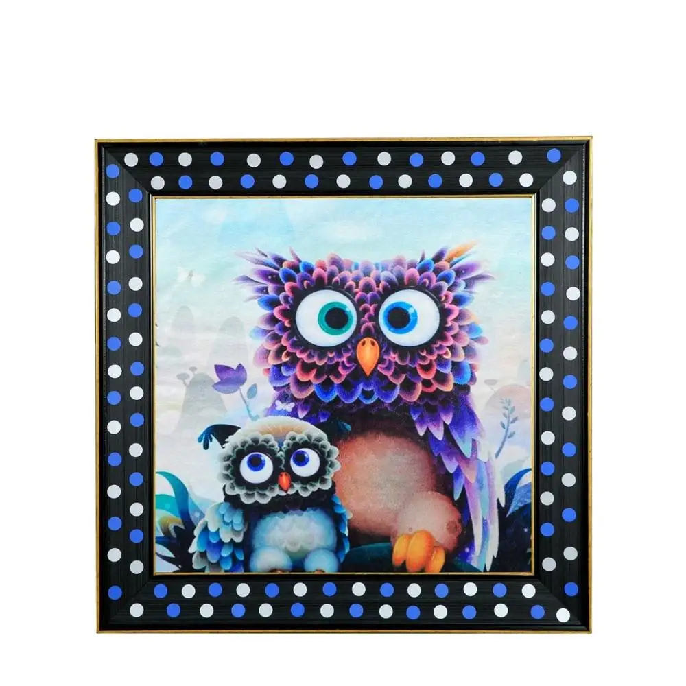 Canvas Print Luxury Owl with Glass 51 * 51 cm