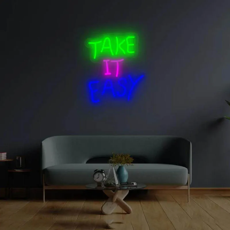 Take It Easy LED Neon Sign Wall Decor Customize Text for Baby Game Art Home Shop Party High Quality Acrylic Brightness Light
Take It Easy LED Neon Sign Wall Decor Customize Text for Baby Game Art Home Shop Party High Quality Acrylic Brightness Light