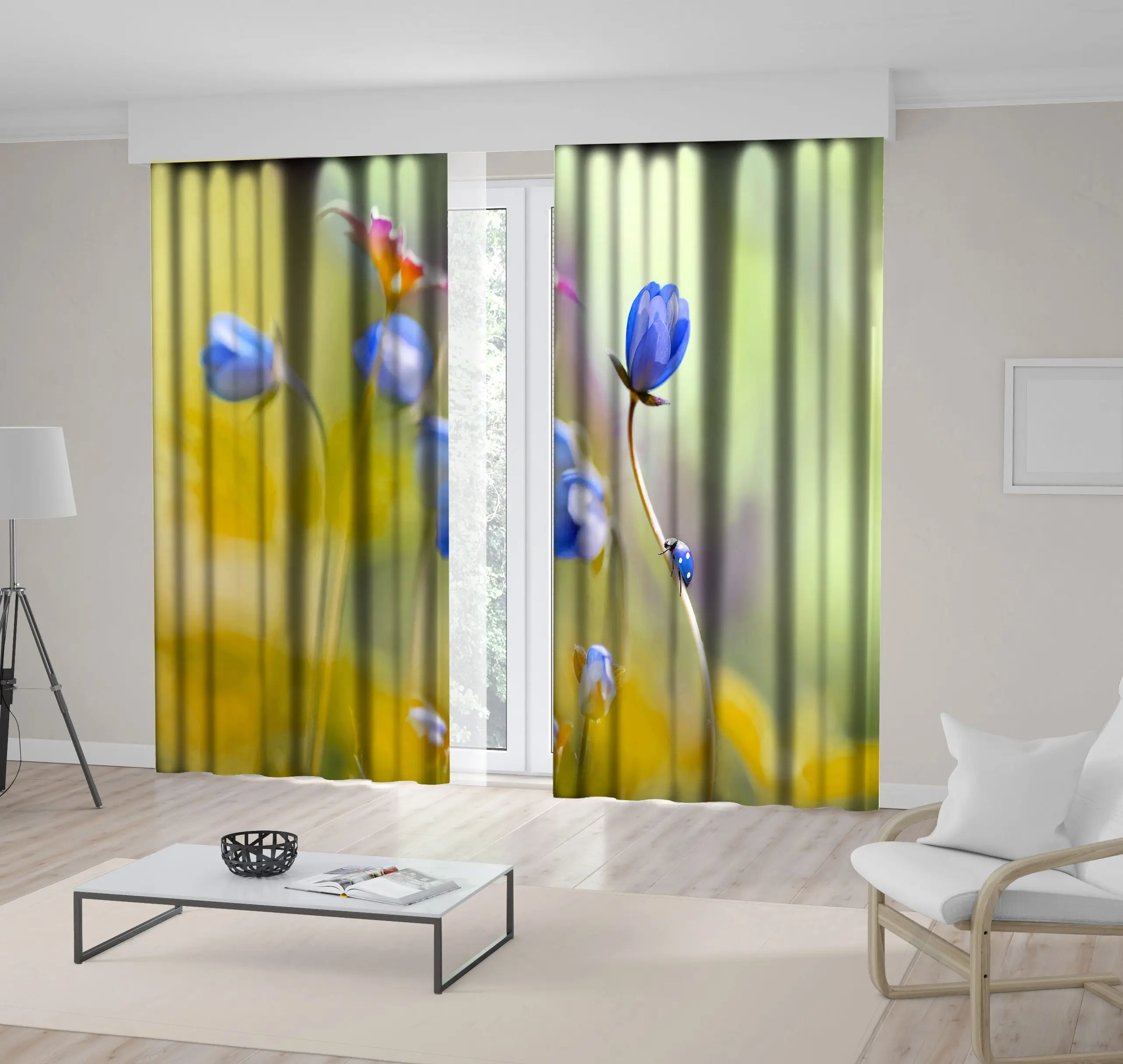 Curtain Tenderness of Nature Flowers and Ladybug in Spring Outdoors Magical Artistic Image in Soft Colors Blue Green Yellow
Curtain Tenderness of Nature Flowers and Ladybug in Spring Outdoors Magical Artistic Image in Soft Colors Blue Green Yellow