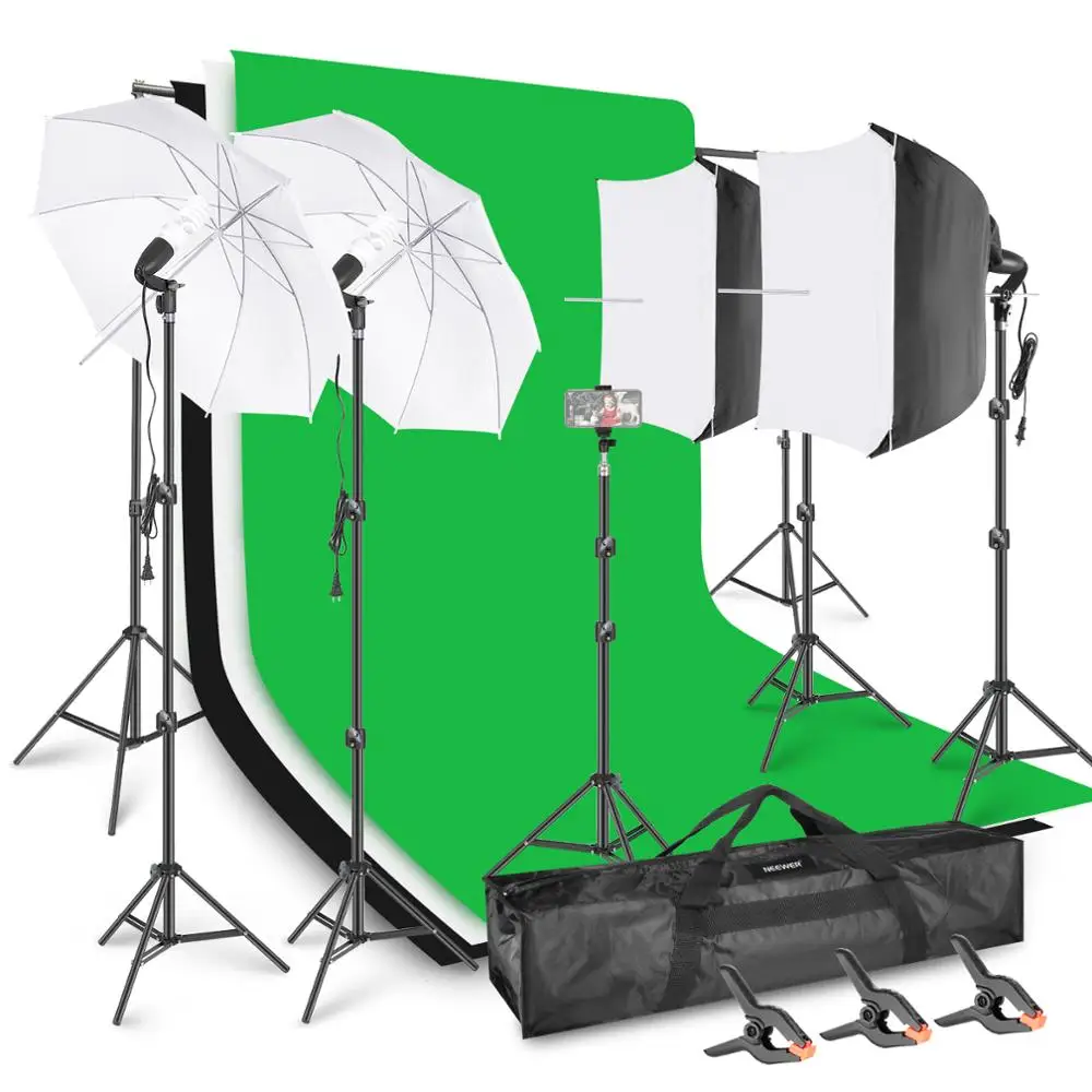 Neewer Photo Video Studio Light /Backdrop/Stand Lighting Kit: Background Support System, Backdrops, SoftBox, Umbrella Lighting
Neewer Photo Video Studio Light /Backdrop/Stand Lighting Kit: Background Support System, Backdrops, SoftBox, Umbrella Lighting