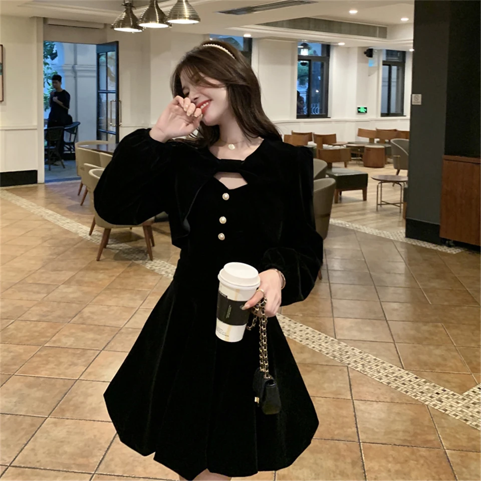 Velvet Elegant Dress Women Female Party Dress Spring Autumn Preppy Style Long-sleeved Jk Japanese Style Wear Korean Style
Velvet Elegant Dress Women Female Party Dress Spring Autumn Preppy Style Long-sleeved Jk Japanese Style Wear Korean Style