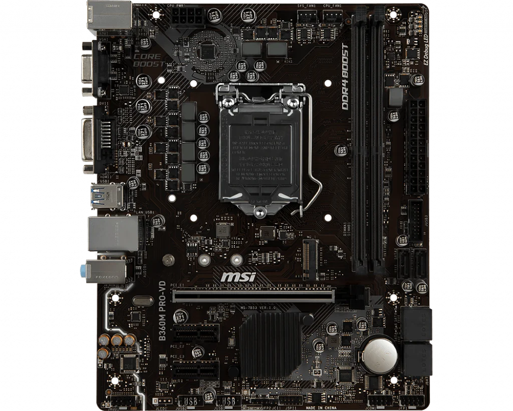 MSI B360M PRO-VD Motherboard LGA 1151 DDR4 Motherboard Intel B360 32GB M.2 SATA 3 PCI-E 3.0 USB3.1 Micro ATX For Core i5-8600
MSI B360M PRO-VD Motherboard LGA 1151 DDR4 Motherboard Intel B360 32GB M.2 SATA 3 PCI-E 3.0 USB3.1 Micro ATX For Core i5-8600