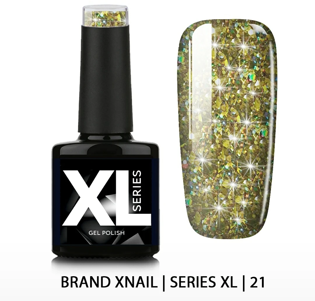 XNAIL ГЕЛЬ-ЛАК SERIES XL — С БЛЕСТКАМИ №21 10МЛ | Красота и здоровье