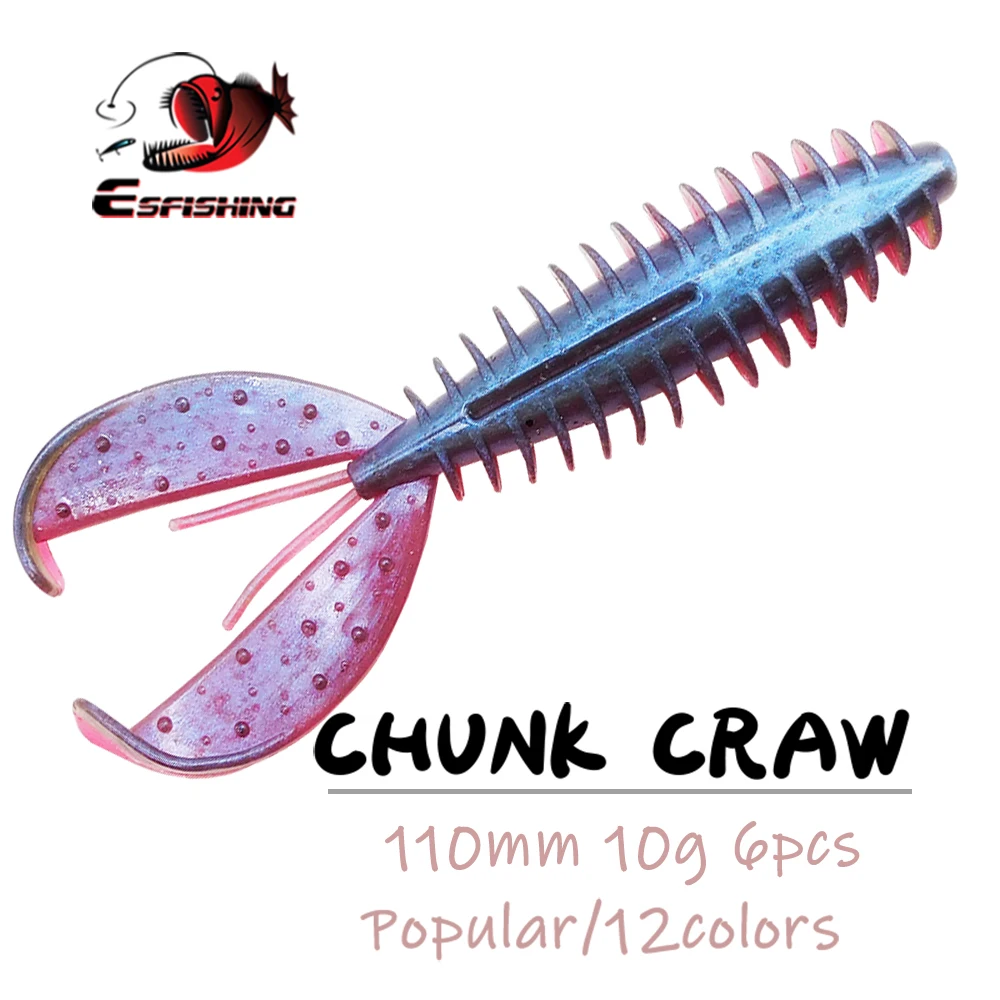 ESFISHING NEW 2021 Soft Lures Chunk Craw 6pcs 110mm Wholesale Soft Baits PVA Wobblers For Trolling Trout Wobblers
ESFISHING NEW 2021 Soft Lures Chunk Craw 6pcs 110mm Wholesale Soft Baits PVA Wobblers For Trolling Trout Wobblers