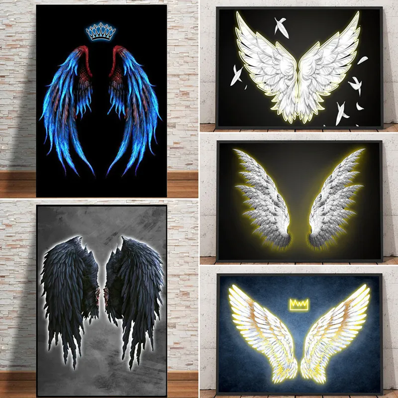 Abstract Angel Wings Canvas Painting Wall Art Creative Crown Feather Wing Posters And Prints For Living Room Home Decor Cuadros
Abstract Angel Wings Canvas Painting Wall Art Creative Crown Feather Wing Posters And Prints For Living Room Home Decor Cuadros
