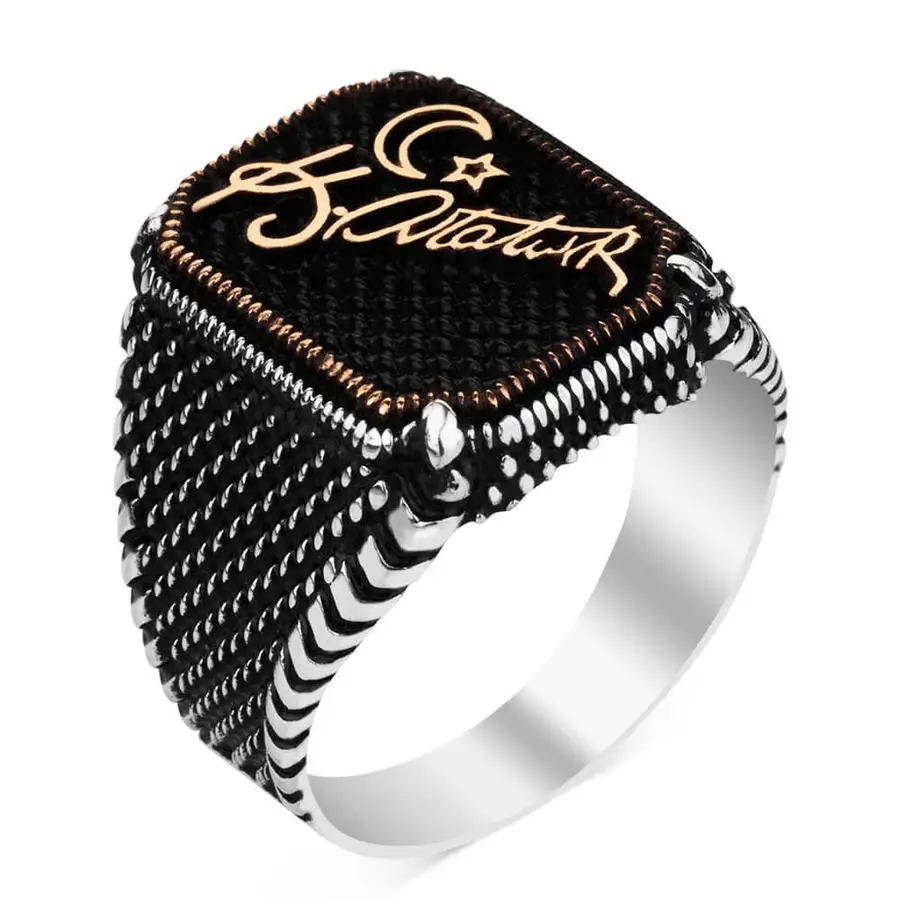 Men Silver Ataturk Signature Motif Ring Crescent Star Style Symmetrical Jewelry Accessories Quality Elegant Charming Luxury New
Men Silver Ataturk Signature Motif Ring Crescent Star Style Symmetrical Jewelry Accessories Quality Elegant Charming Luxury New