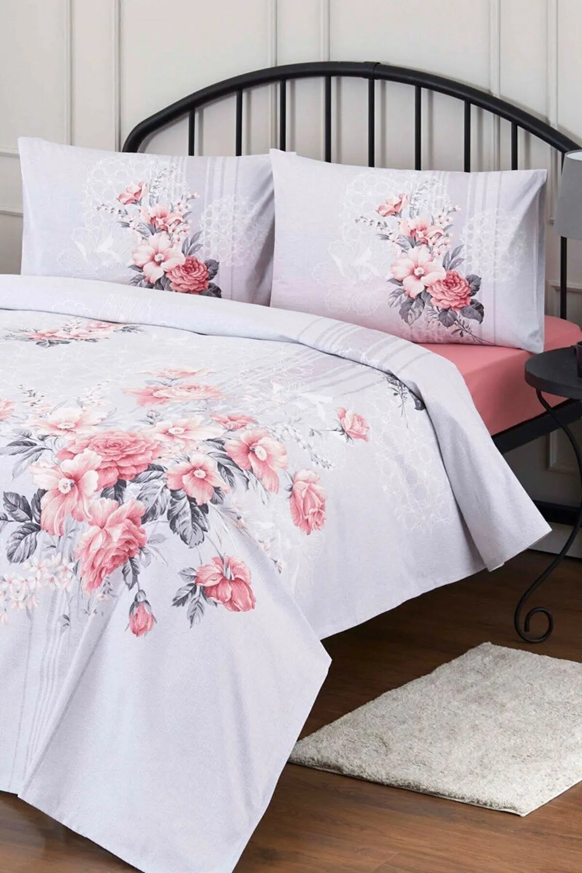 

Özdilek Double Duvet Cover Set Rose Quartz, 200x220 cm Duvet Cover, 240x260 Bed Sheet, Pillowcase 50x70 (2 pcs) 100% Cotton