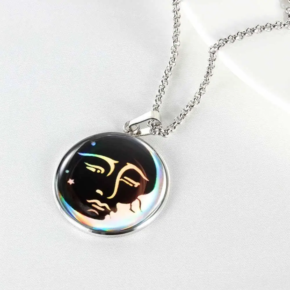 Fashion Round Face Moon Star Logo Stainless Steel Locket Pendant Necklace For Unisex Surprise Gift
Fashion Round Face Moon Star Logo Stainless Steel Locket Pendant Necklace For Unisex Surprise Gift