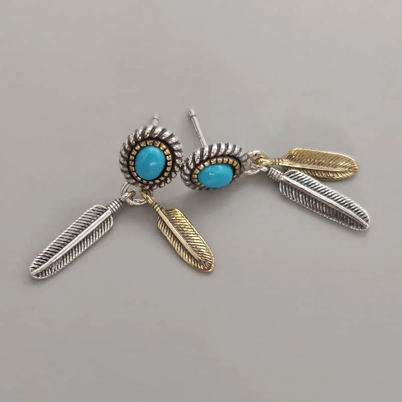 Customize Fashion Earrings Silver 925 Drop Earrings Retro Feathers Vintage Earrings Gift Women Turquoise Earrings
Customize Fashion Earrings Silver 925 Drop Earrings Retro Feathers Vintage Earrings Gift Women Turquoise Earrings