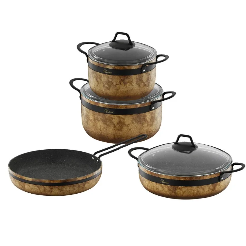 Royal Stone 7 Parça Stone Granite Pot Pan Set-Tiger 'S Eye Black Made in Turkey Stone granite cookware set. BUCKET SET GIFT
Royal Stone 7 Parça Stone Granite Pot Pan Set-Tiger 'S Eye Black Made in Turkey Stone granite cookware set. BUCKET SET GIFT