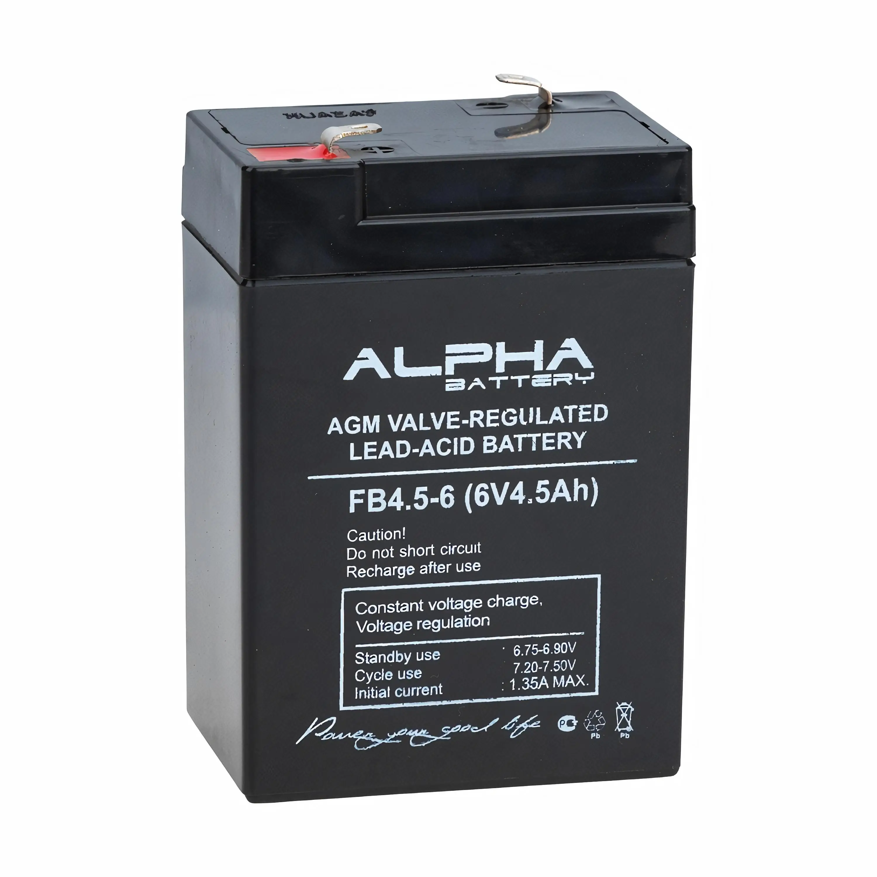 Аккумулятор ALPHA BATTERY FB 6 вольт 4.5 Ач (70х47х105) для охранно-пожарной